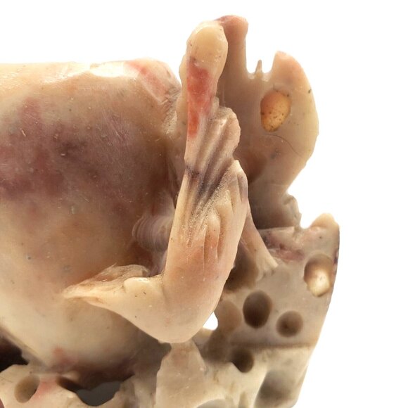 Authentic Vintage Chinese Carved Soapstone Brush/Ink Pot with Bird Detail EUC - Picture 2 of 6